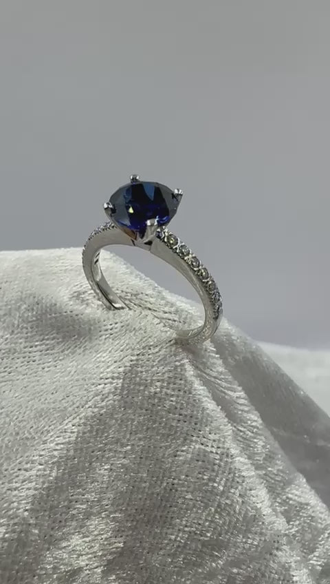 Deep Blue Sapphire shops ring