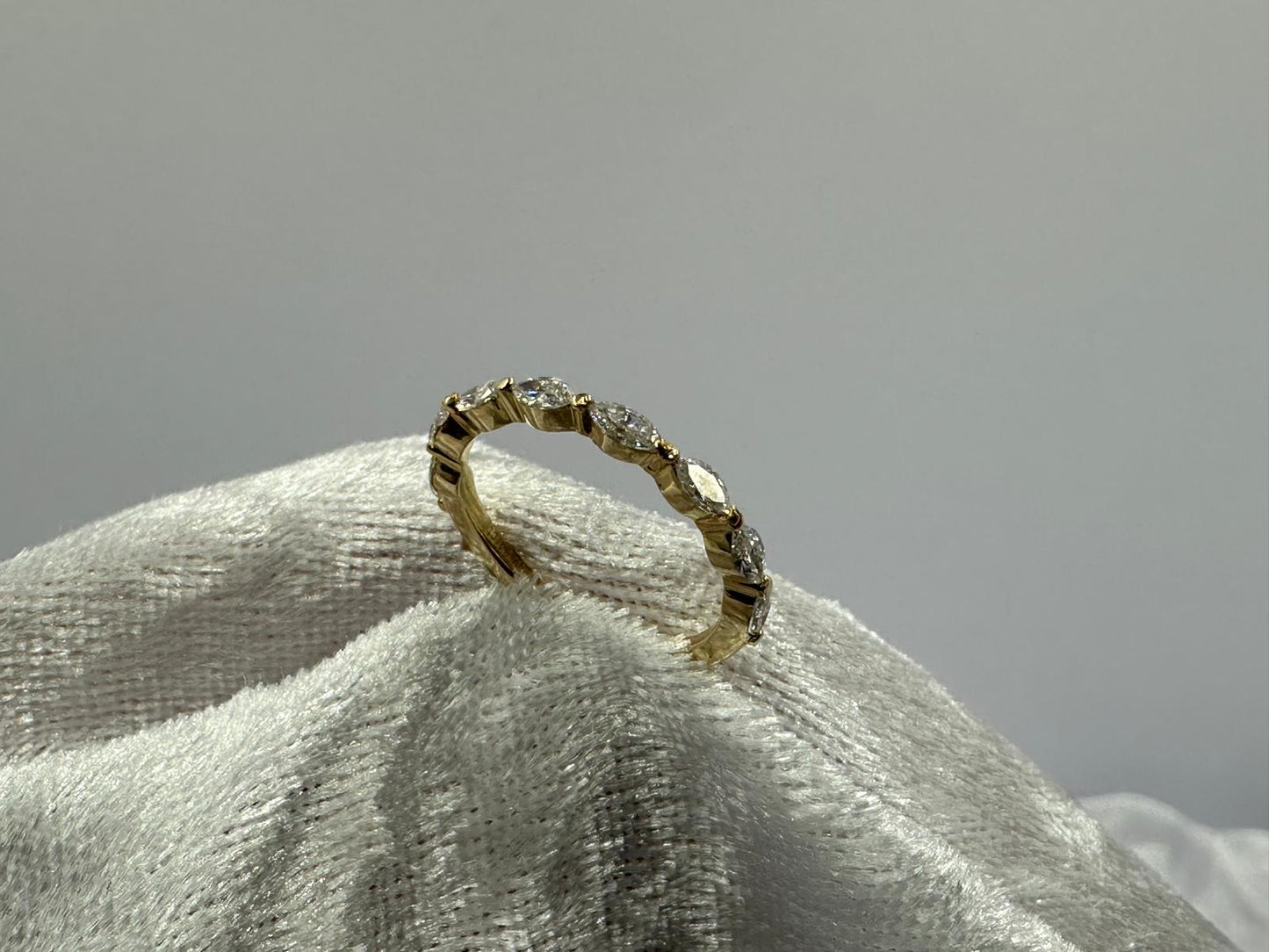 18K Yellow gold marquise diamond ring