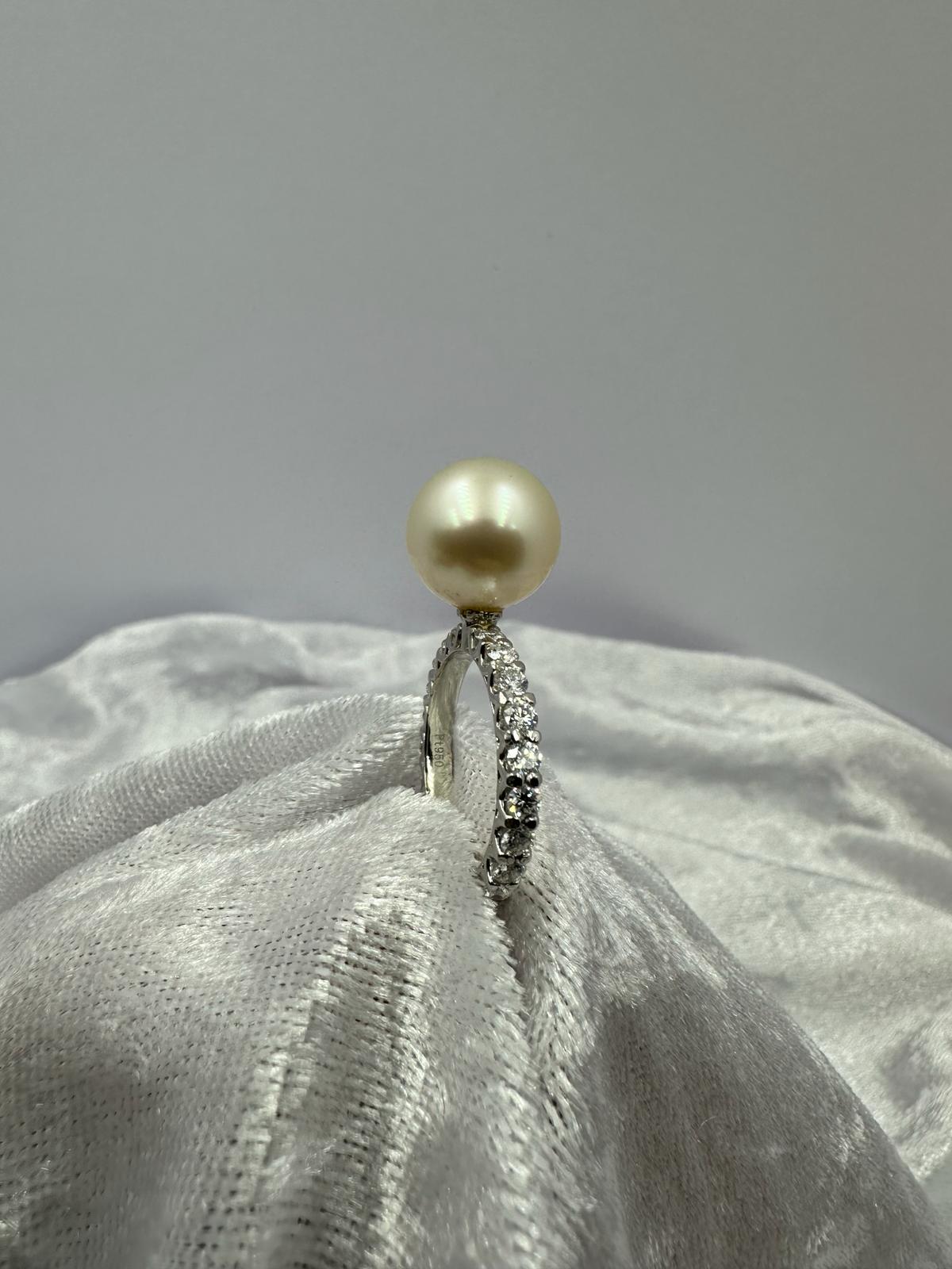 12mm Australian South Sea Pearl and diamond ring