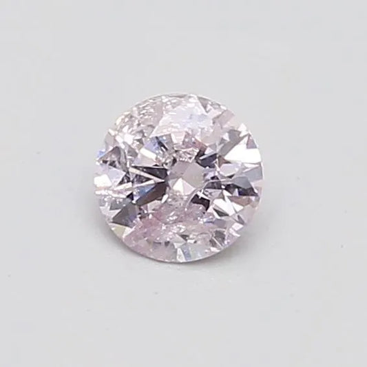 0.33ct Round Natural Diamond (Colour Light Pink, Clarity I2, Cut GD, GIA Certified)