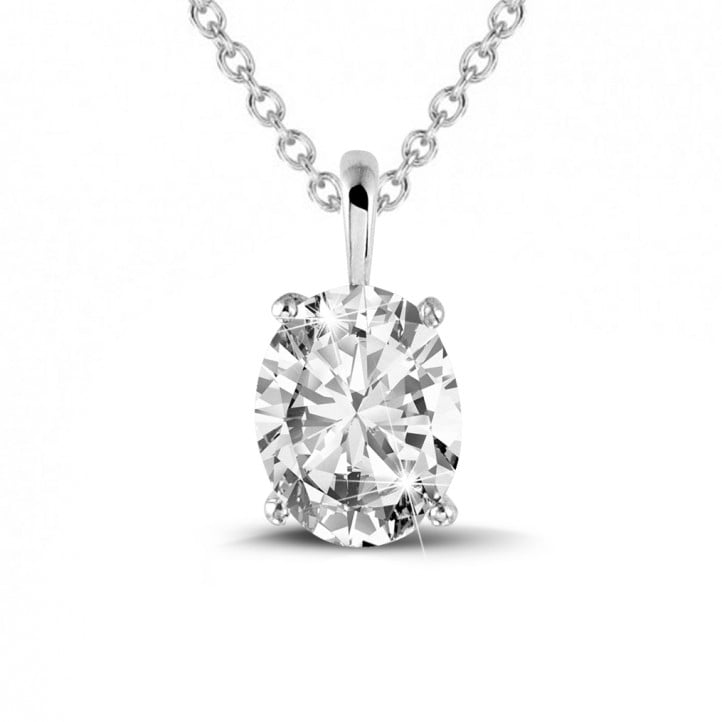 Classic GIA certified 0.50 ct oval pendant