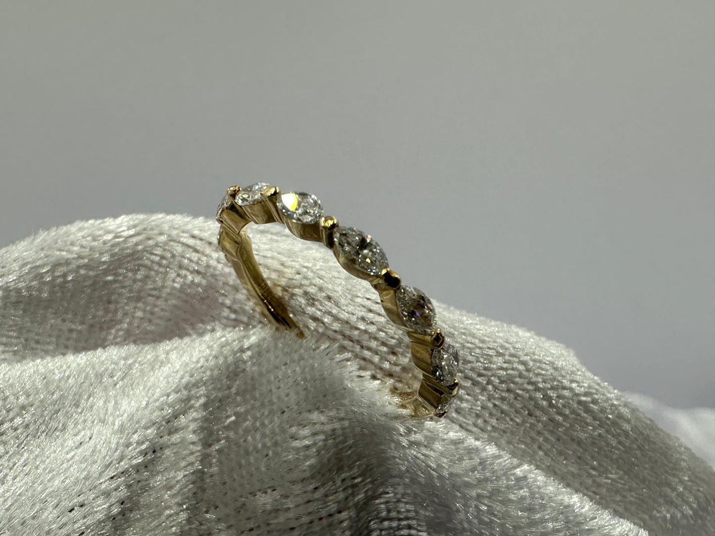 18K Yellow gold marquise diamond ring