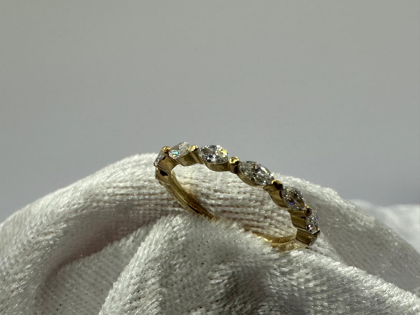 18K Yellow gold marquise diamond ring