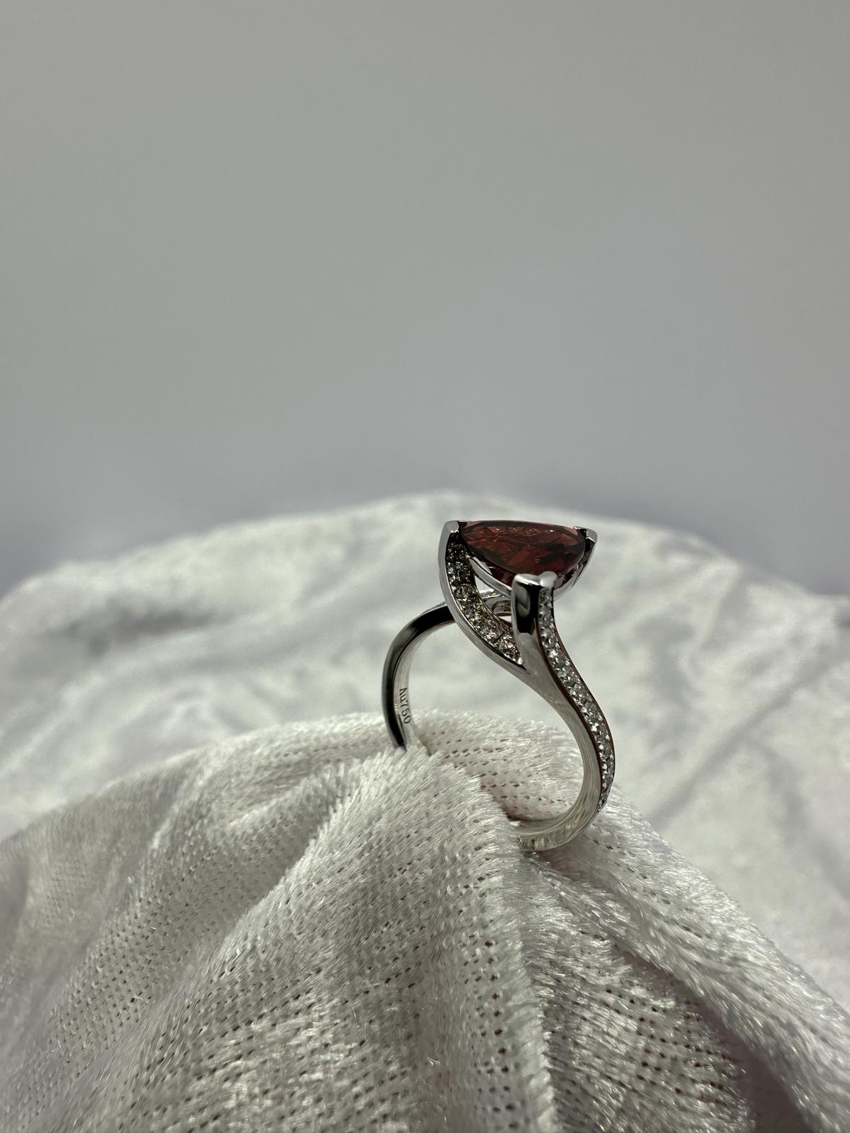 Trillion Garnet diamond ring. One only!