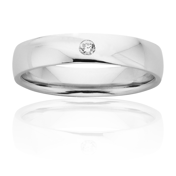 Classic rub over set wedding ring