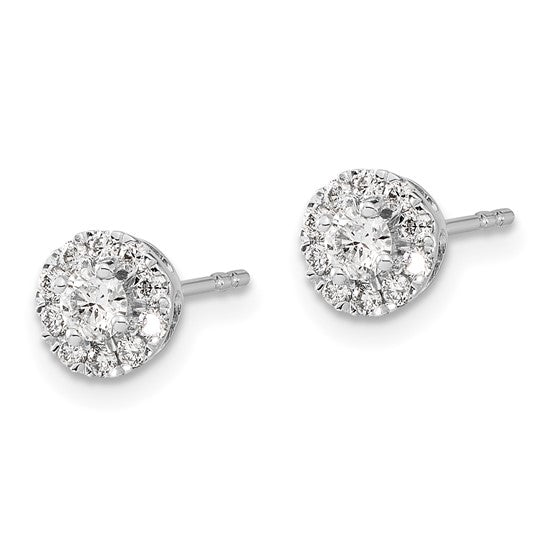 Petite halo lab grown diamond earrings