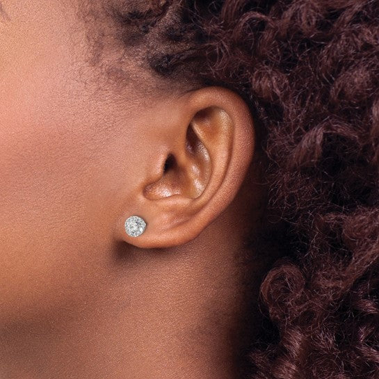 Petite halo lab grown diamond earrings