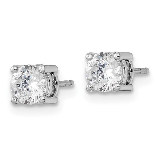 4 prong hidden halo lab grown diamond earrings