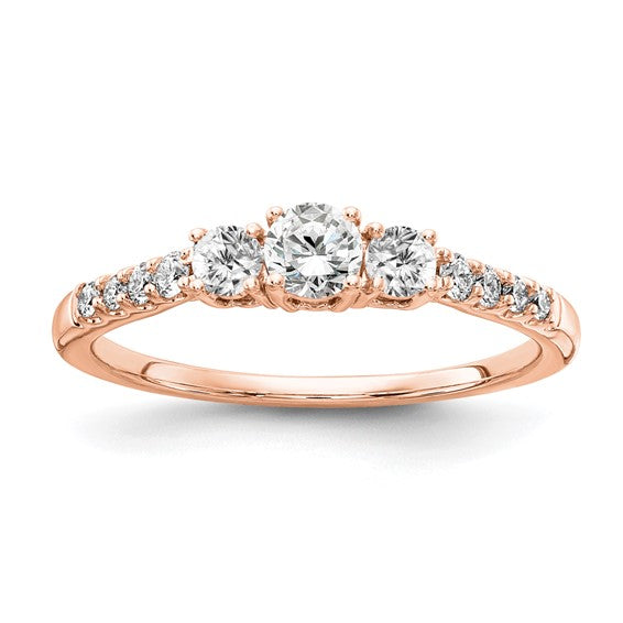 3 stone diamond band engagement ring