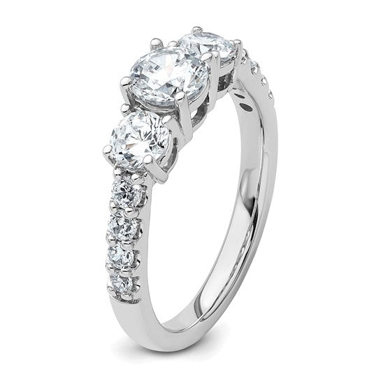 3 stone diamond band engagement ring
