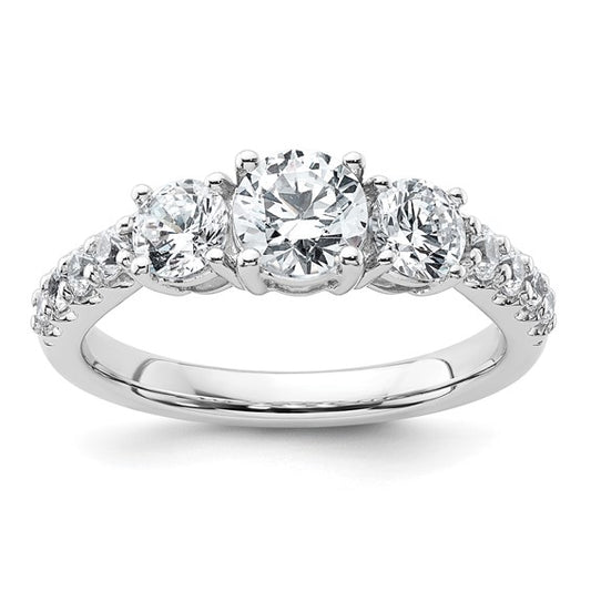 3 stone diamond band engagement ring