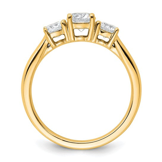 Classic 3 stone basket set engagement ring