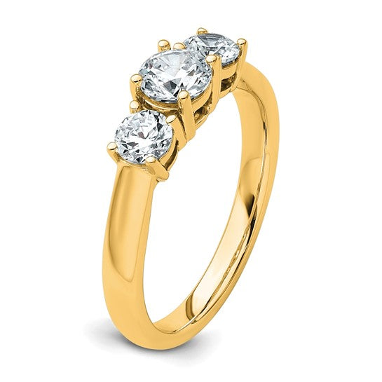 Classic 3 stone basket set engagement ring