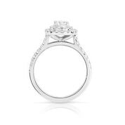 Oval Double Halo Ring with 1.00 ct/18k white gold