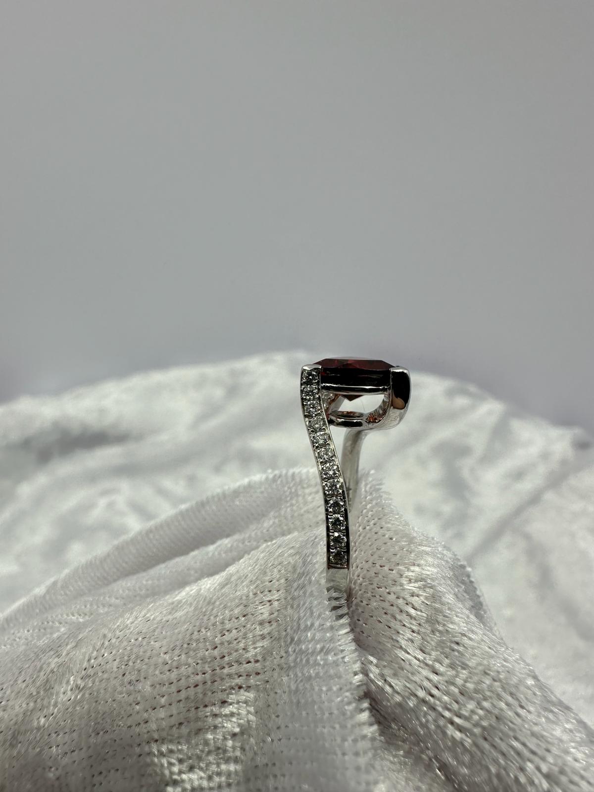 Trillion Garnet diamond ring. One only!