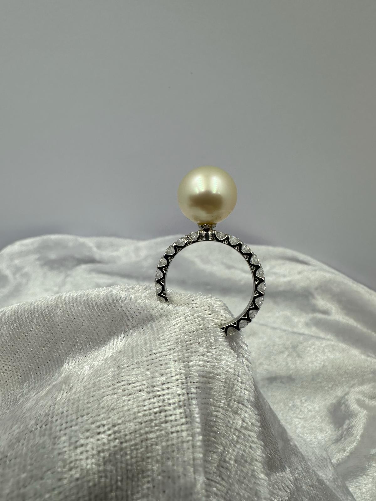 12mm Australian South Sea Pearl and diamond ring